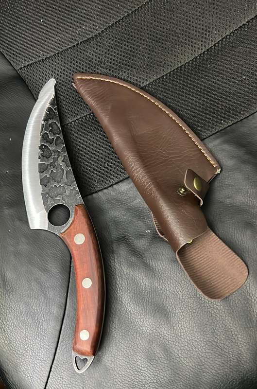SECONDHAND Pruchef - Sharp Chef Knife with Leather Sheath for Kitchen Home Outdoors