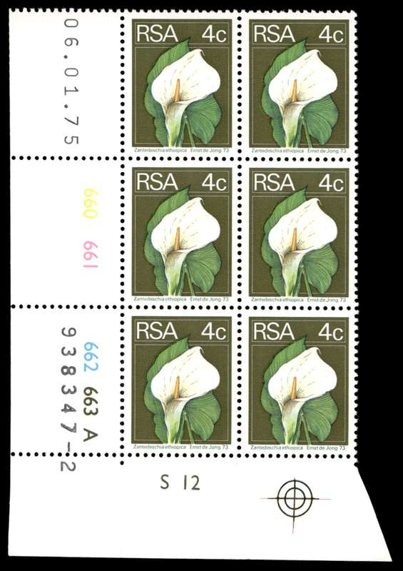 RSA 1975/01/06 2nd Definitive issue 4c Control Blocks Pane A