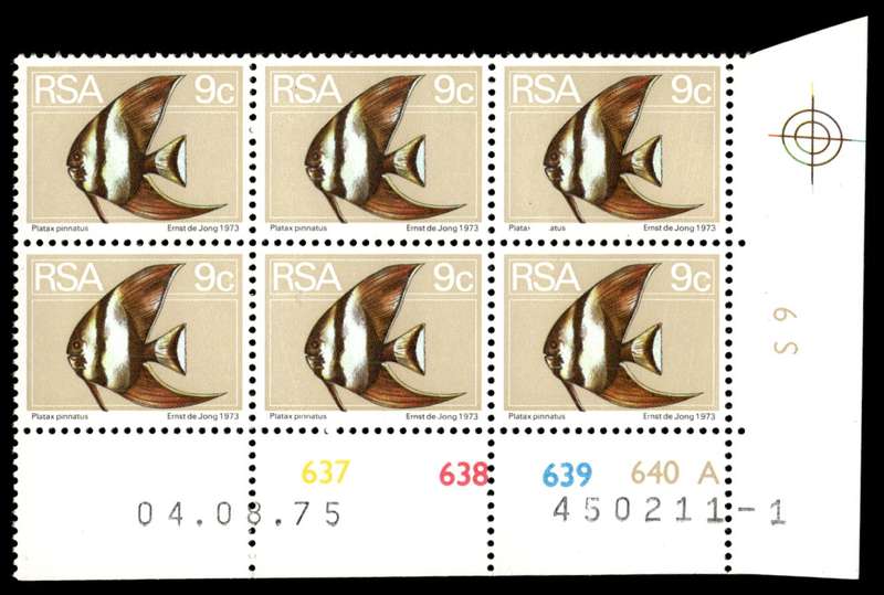 RSA 1975/08/04 2nd Definitive issue 9c Control Blocks Pane A