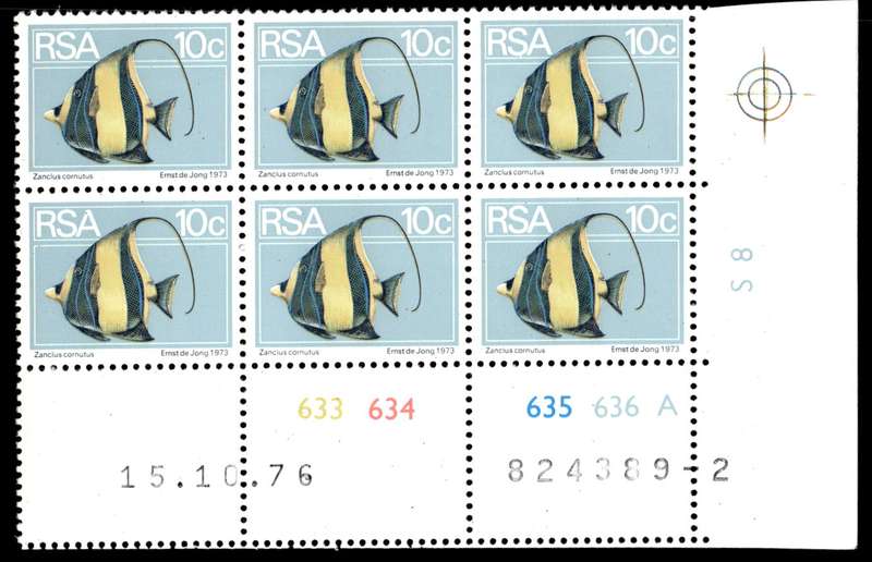 RSA 1976/10/15 2nd Definitive issue 10c Control Blocks Pane A
