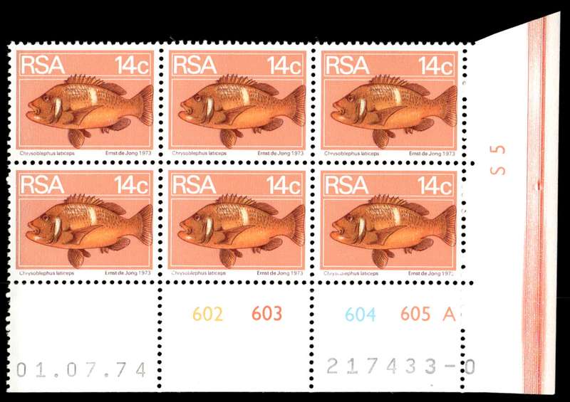 RSA 1974/07/01 2nd Definitive issue 14c Control Blocks Pane A