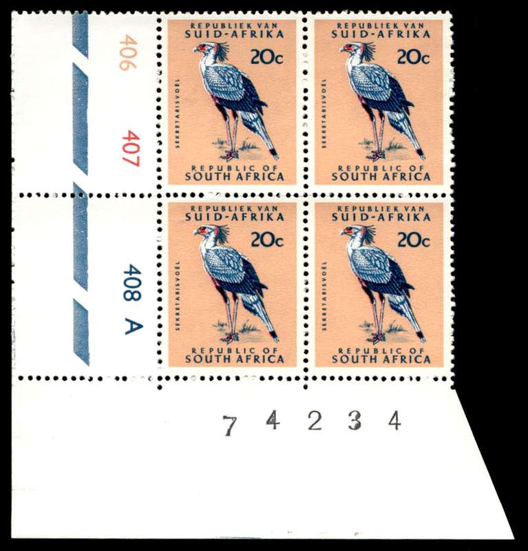 RSA 1970/06/18 Definitive Issue 20c Cyl.No 406 407 408A