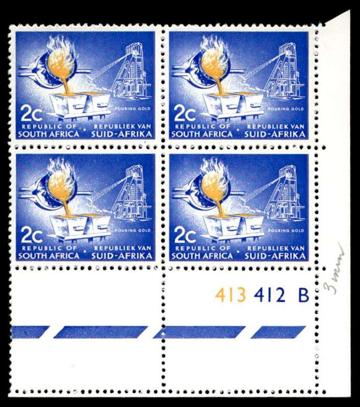 RSA 1971/02 Definitive Issue 2c Cyl. No 413 412B (H3)