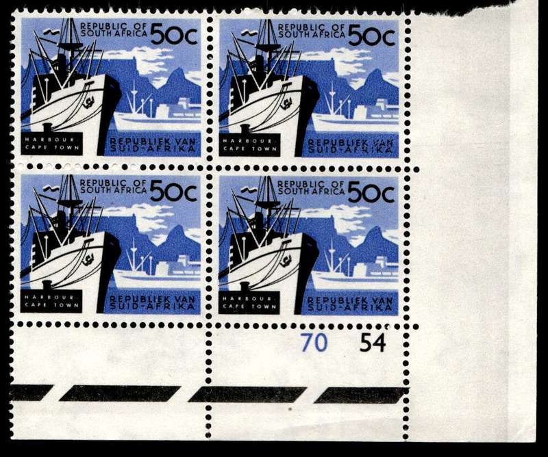 RSA 1961/05 Definitive Issue 50c Cyl. No 70 54 Wmk. Coat of Arms