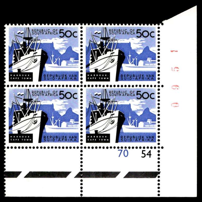 RSA 1966/04 Definitive Issue 50c Cyl. No 70 54 Wmk. R.S.A.