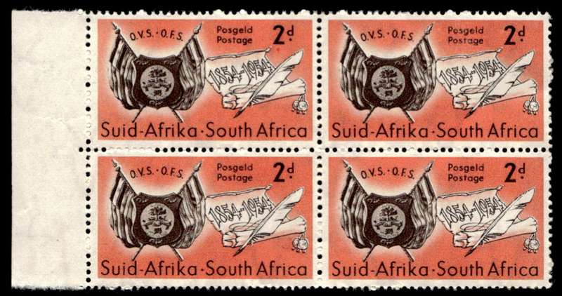 RSA 1954/02/23 Centenary of Orange Free State 2d Wmk. Multiple Springbok Head *8 stamps