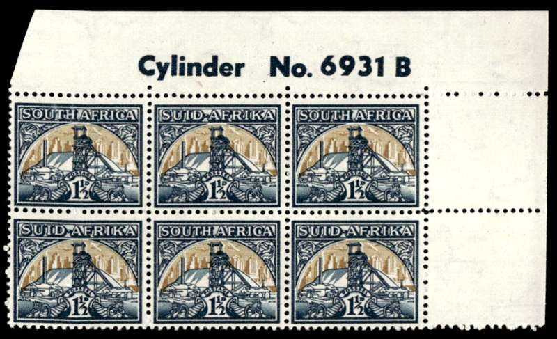 RSA 1941 Definitive Issue 1½d Cyl No 6931 B Wmk Springbok Head *6 stamps