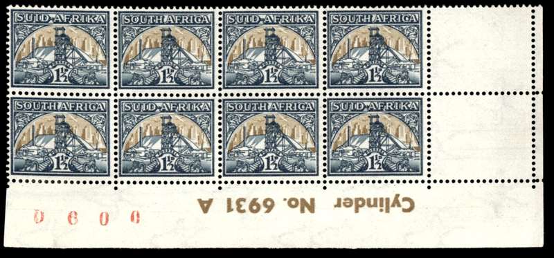 RSA 1941 Definitive Issue 1½d Cyl No 6931 A Wmk Springbok Head *8 stamps