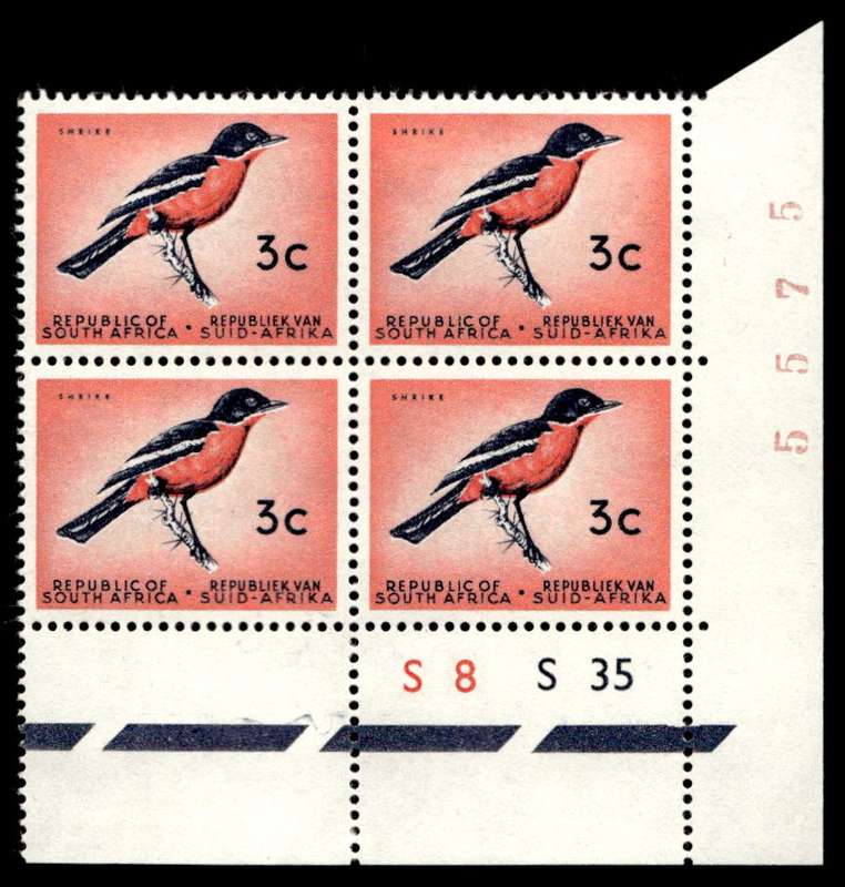 RSA 1963/04 Definitive Issue 3c Cyl. No S8 S35 *No Wmk
