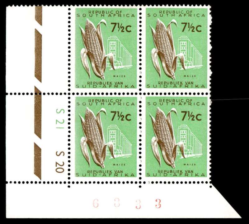 RSA 1962/03 Definitive Issue 7½c Cyl. No S21 S20 *No Wmk