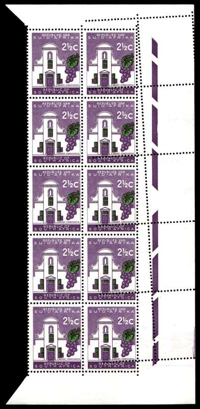 RSA 1963 Definitive Issue 2½c Perforation Shift R.S.A. Wmk. *10 stamps