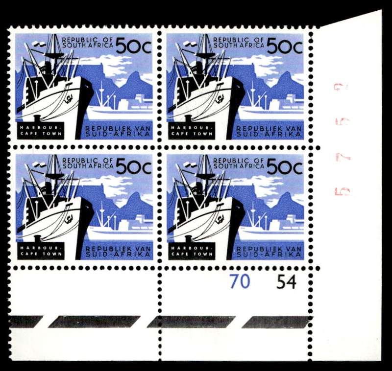 RSA 1966/04 Definitive Issue 50c Cyl. No 70 54 Wmk. R.S.A.