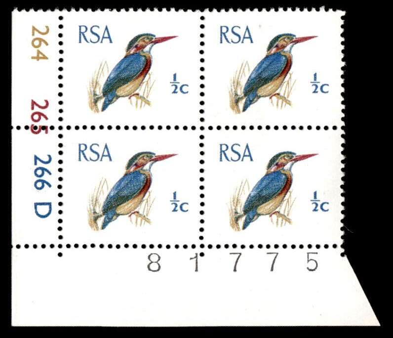 RSA 1969/02 Definitive Issue ½c Cyl. No 264 265 266D *Wmk R.S.A t-b