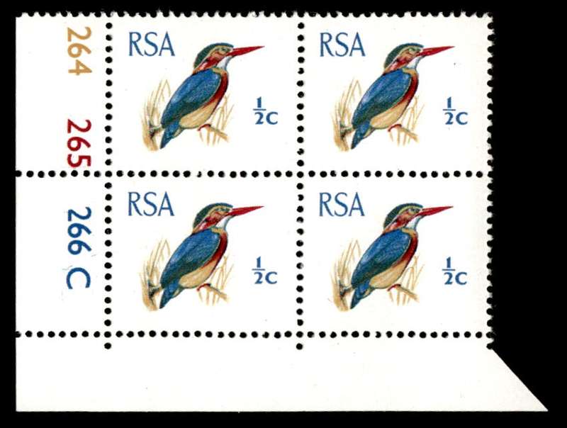 RSA 1969/02 Definitive Issue ½c Cyl. No 264 265 266C *Wmk R.S.A t-b