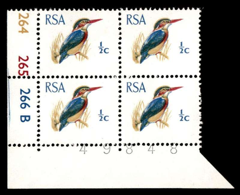 RSA 1969/02 Definitive Issue ½c Cyl. No 264 265 266B *Wmk R.S.A t-b