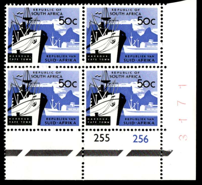 RSA 1968/06 Definitive Issue 50c Cyl. No 255 256 Control Blocks