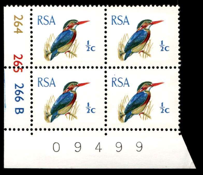 RSA 1970/01 Definitive Issue ½c Cyl. No 264 265 266B  Wmk R.S.A t-b (H5)