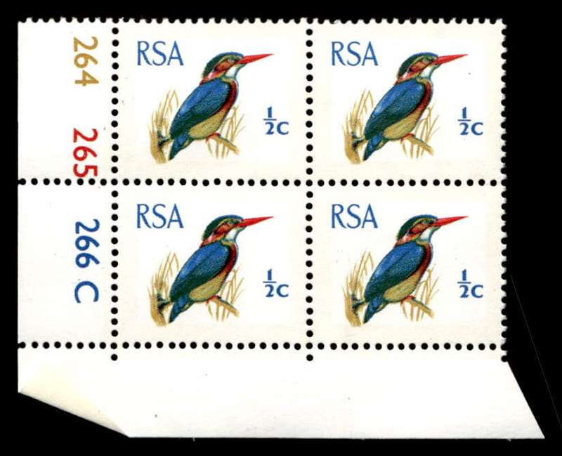 RSA 1970/01 Definitive Issue ½c Cyl. No 264 265 266C  Wmk R.S.A t-b (H5)