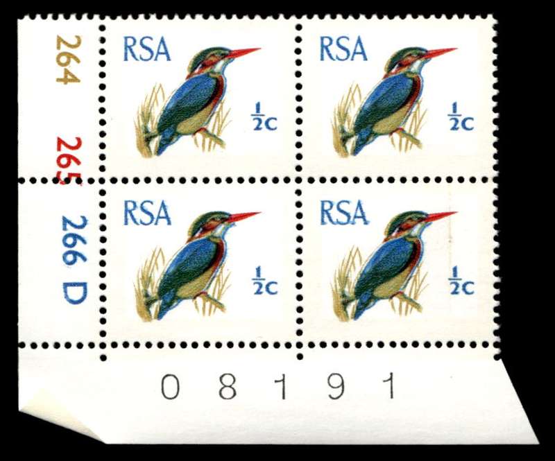 RSA 1970/01 Definitive Issue ½c Cyl. No 264 265 266D  Wmk R.S.A t-b (H5)