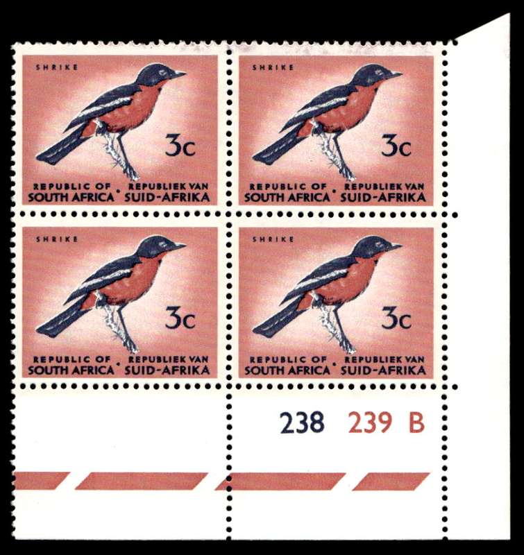 RSA 1970/07 Definitive Issue 3c Cyl. No 238 239B (H3)