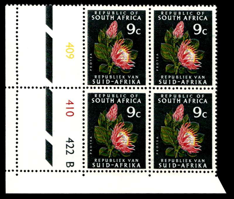 RSA 1971/05/17 Definitive Issue 9c Cyl. No 409 410 422B (H3)
