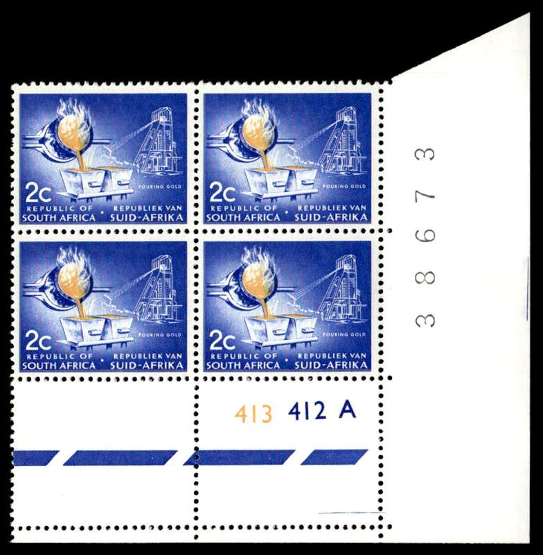 RSA 1971/02 Definitive Issue 2c Cyl. No 413 412A (H3)
