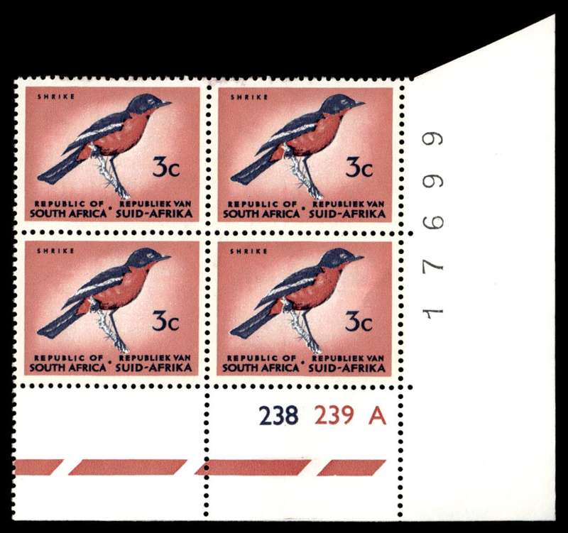 RSA 1970/07 Definitive Issue 3c Cyl. No 238 239A (H3)