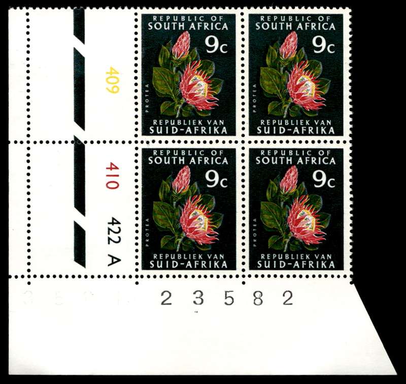 RSA 1971/05/17 Definitive Issue 9c Cyl. No 409 410 422A (H3)