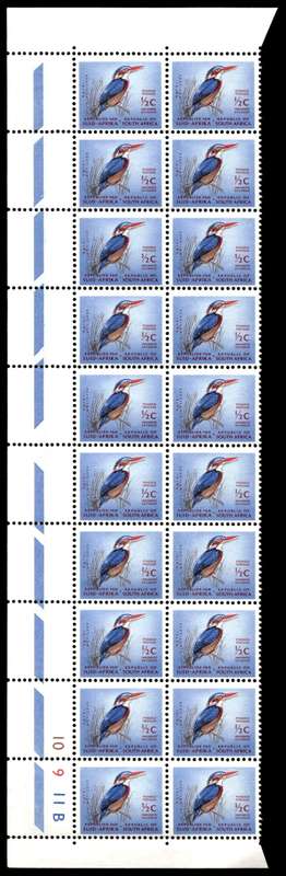 RSA 1964/05/21 Definitive Issue ½c Cyl. No 10 9 11B *20 stamps