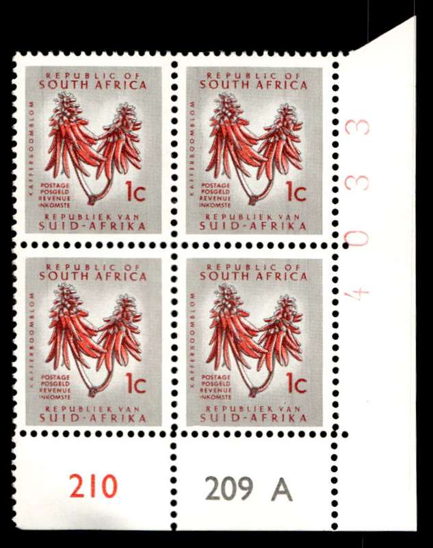 RSA 1967/03/03 Definitive issue 1c Cyl. No 210 209 A