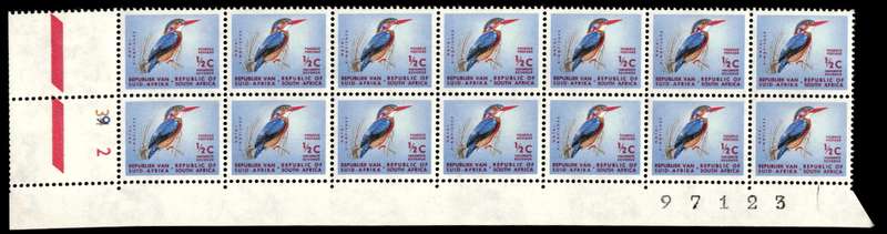 RSA 1961/05 Definitive issue ½c Cyl. No 34 9 2 *14 Stamps