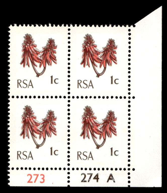 RSA 1960/10 Definitive Issue 1c Cyl. No 273 274 A (S5)