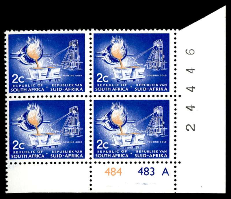 RSA 1972/11 Definitive Issue 2c Cyl. No 484 483A No Wmk