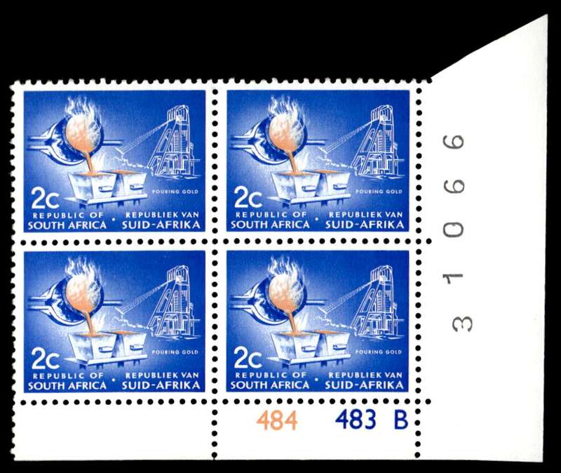 RSA 1972/11 Definitive Issue 2c Cyl. No 484 483A No Wmk