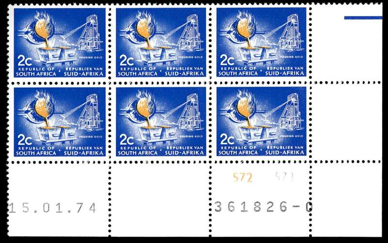 RSA 1974/01/15 Definitive Issue 2c Cyl. No 572 573 No Wmk