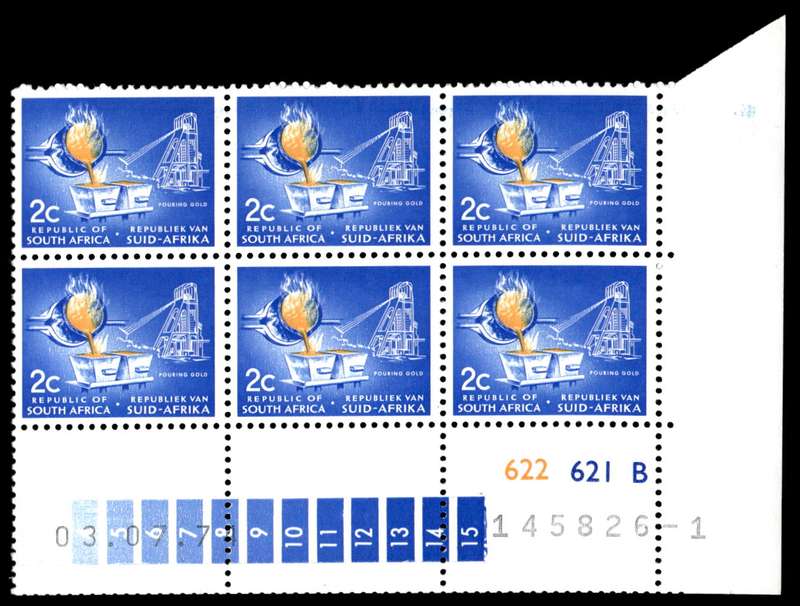 RSA 1974/07/03 Definitive Issue 2c Cyl. No 622 621 B No Wmk I