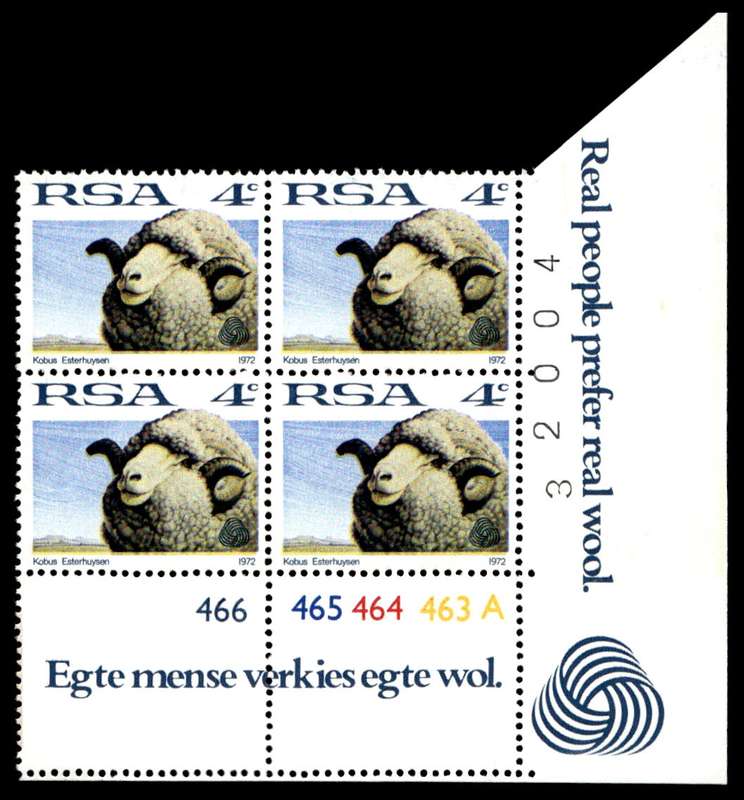 RSA 1972/05/15 Definitive Issue 4c Cyl. No 466 465 464 463A