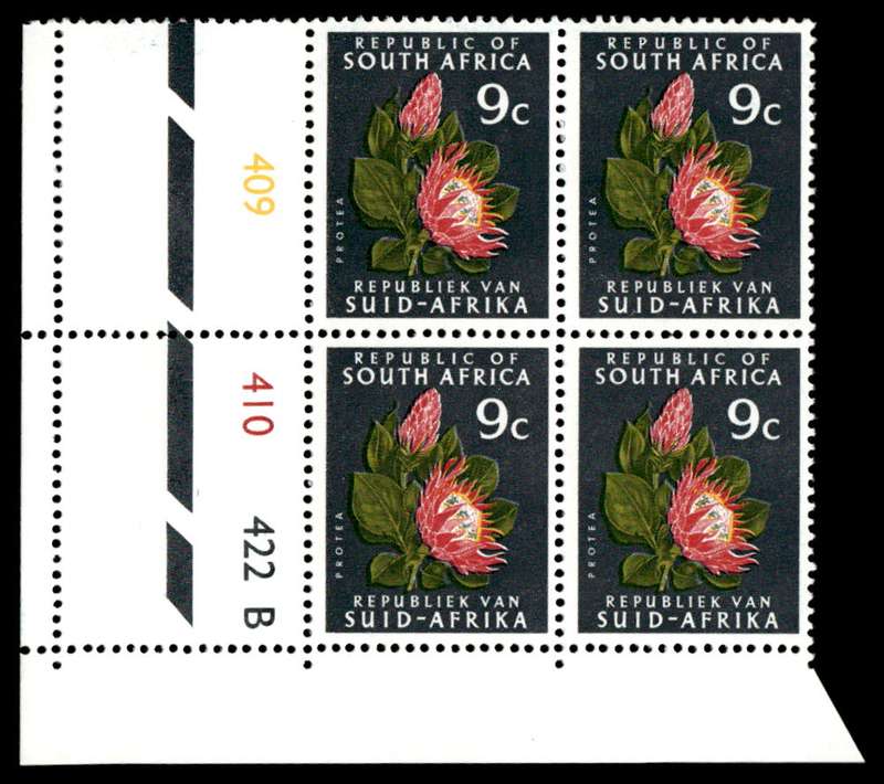 RSA 1972/03 Definitive Issue 9c Cyl. No 409 410 422B