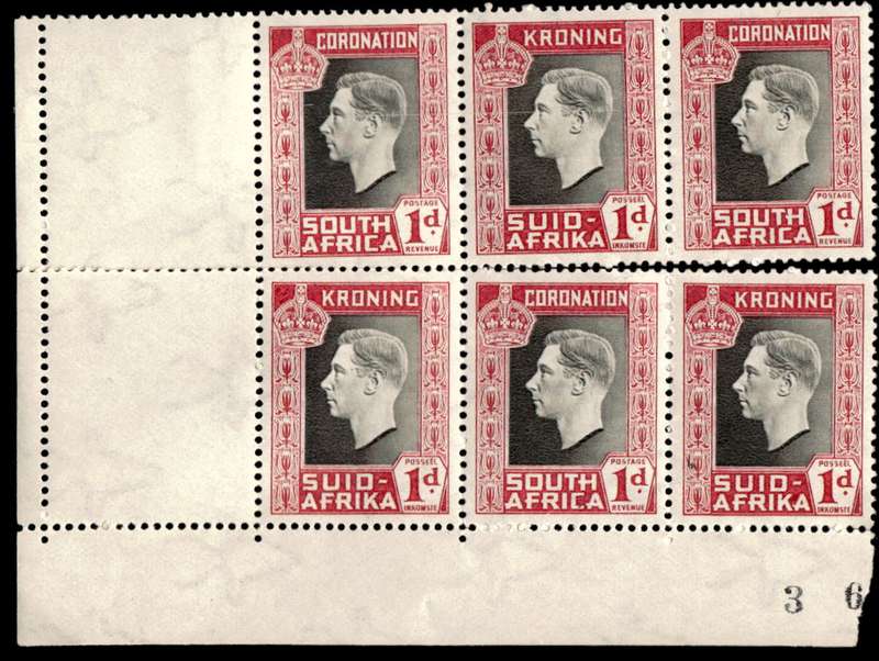 RSA 1937/05/12 Coronation of King George VI 1d Wmk MSH