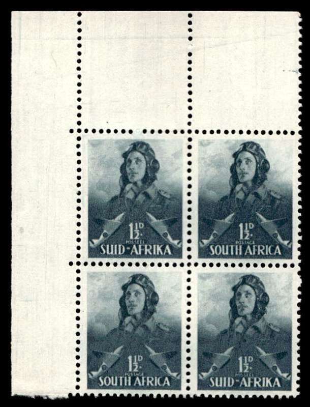 RSA 1942/01/12 South African War Effort Large Format Airman 1½d Wmk MSH