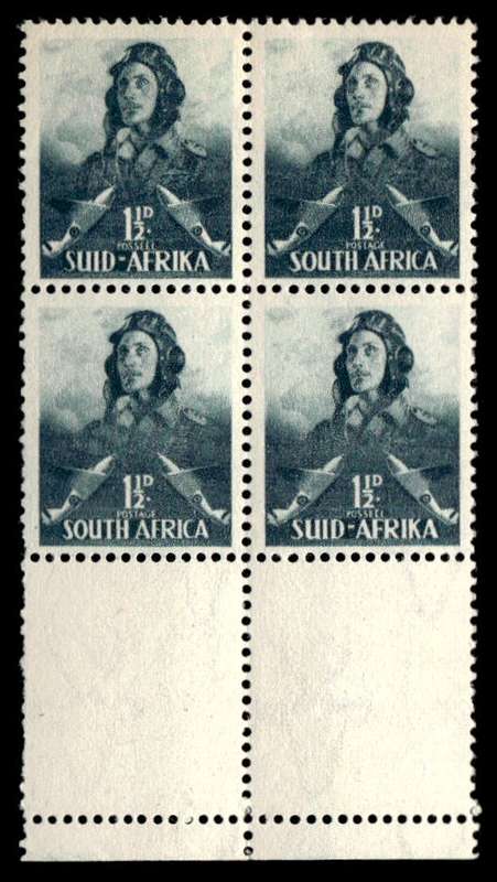 RSA 1942/01/12 South African War Effort Large Format Airman 1½d Wmk MSH