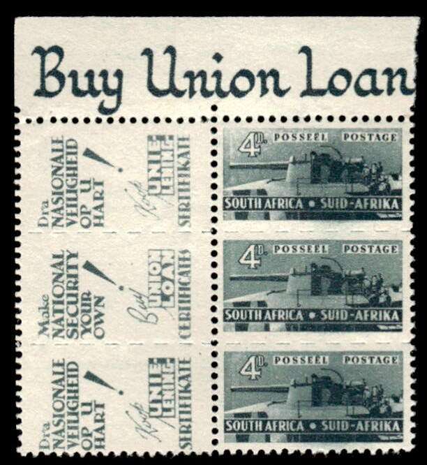 RSA 1942/10 South African War Effort Reduced 4d Wmk MSH