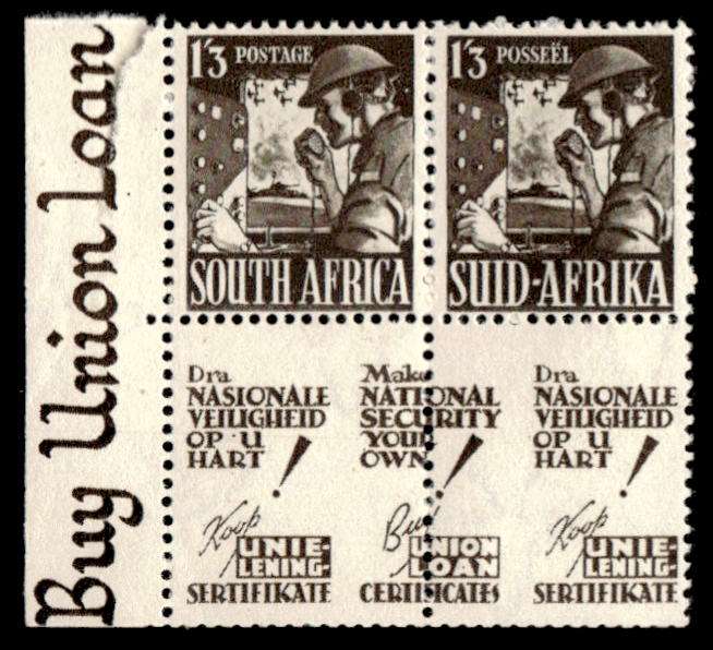 RSA 1943/01/02 South African War Effort 1s 3d Signaler Wmk MSH