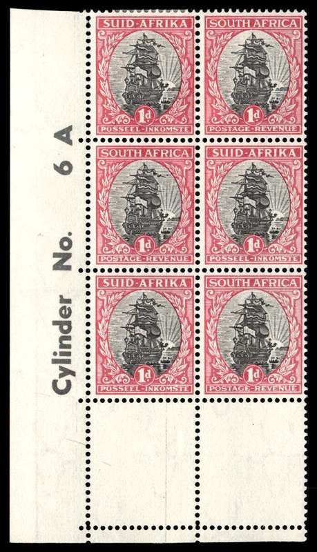 RSA 1950/09/01 Definitive Issue "Suid-Afrika" 1d  Cylinder No 6 A Wmk MSH