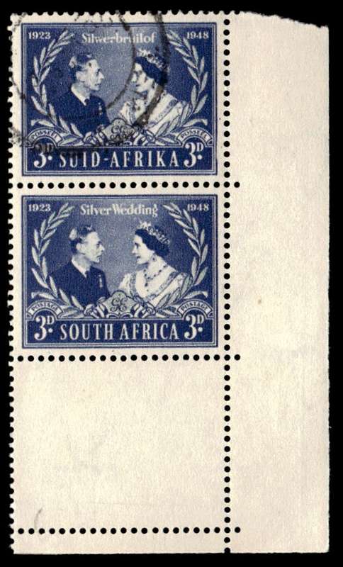 RSA 1948/04/26 Silver Wedding of King George VI and Queen Elizabeth 3d Wmk MSH