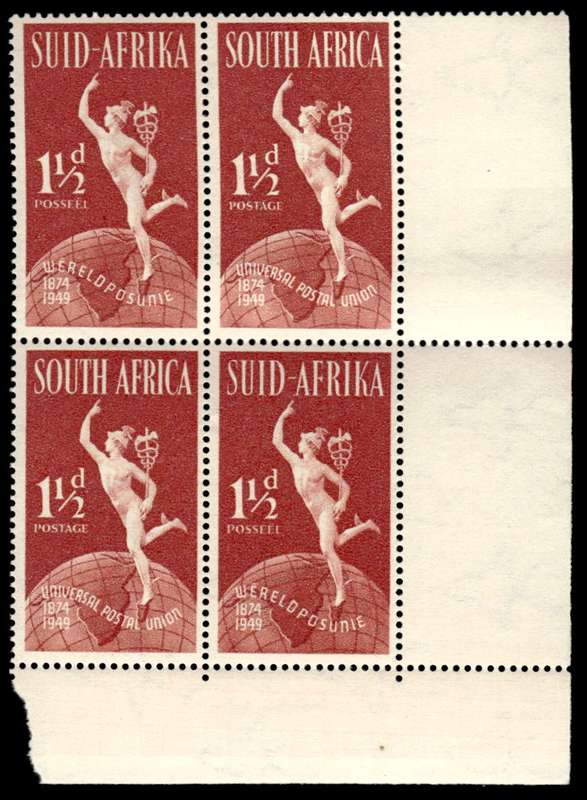 RSA 1949/10/01 75th Anniversary of Universal Postal Union 1½d Wmk MSH