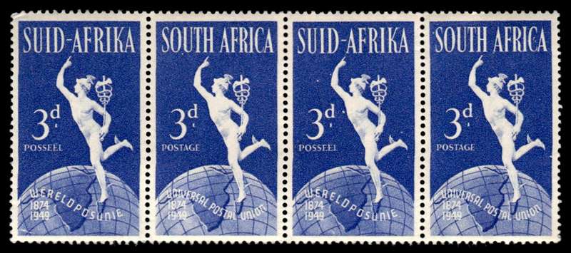 RSA 1949/10/01 75th Anniversary of Universal Postal Union 3d Wmk MSH *11 stamps