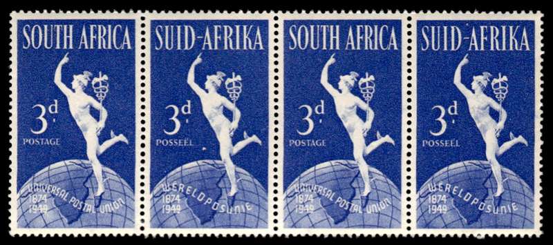 RSA 1949/10/01 75th Anniversary of Universal Postal Union 3d Wmk MSH *11 stamps