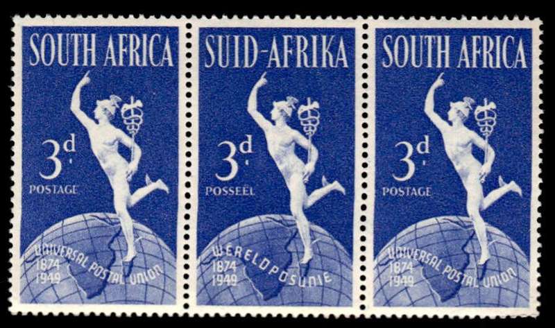 RSA 1949/10/01 75th Anniversary of Universal Postal Union 3d Wmk MSH *11 stamps