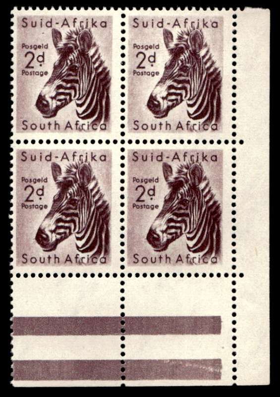 RSA 1954/10/14 Definitive issue 2d Mountain Zebra Wmk MSH